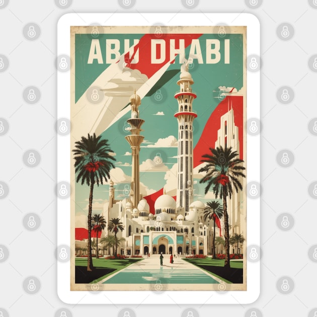 Abu Dhabi United Arab Emirates Vintage Travel Tourism Magnet by TravelersGems